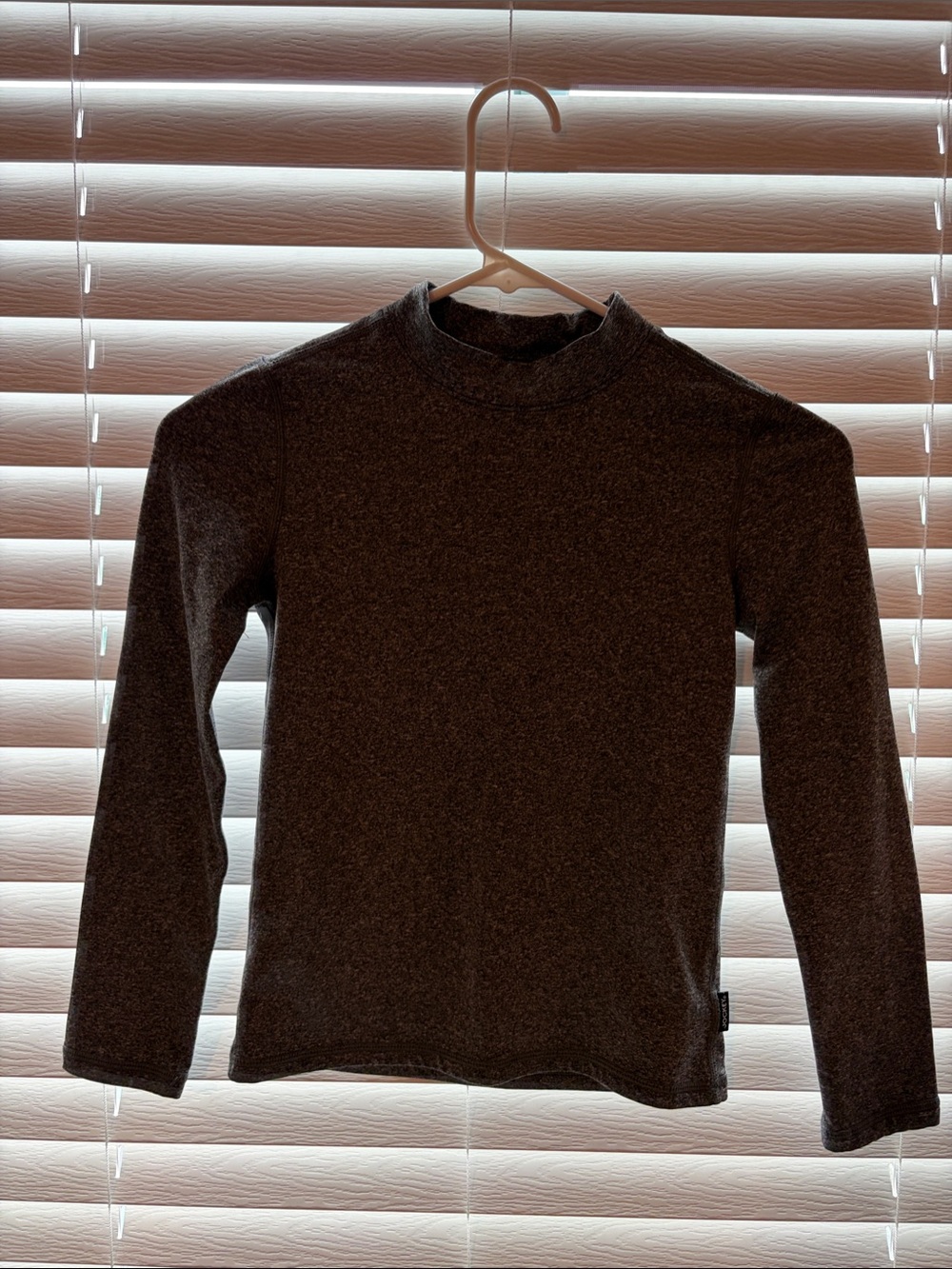 Jockey Kids Long Sleeve Mock Neck Tee in Dark Heather Gray